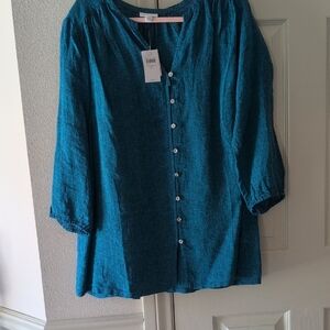 JJill 100% Linen Blouse -size XL Tall